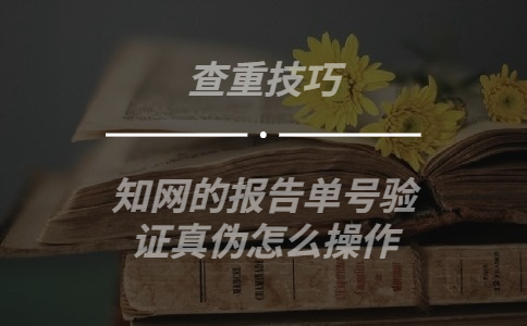 學術的報告單號驗證真偽怎么操作