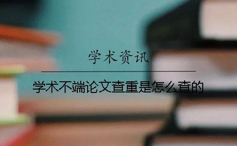 學術不端論文查重是怎么查的？